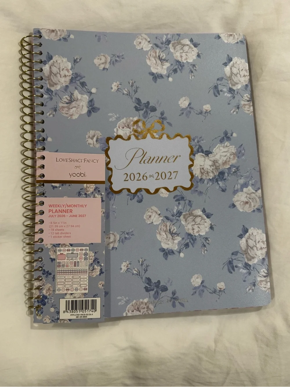 LoveShackFancy x Target - Yoobi Monthly & Weekly Planner -8.5